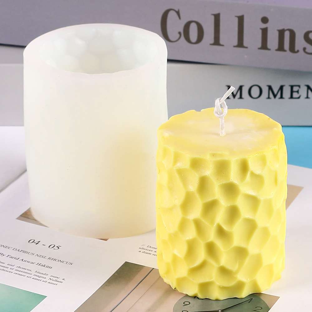 diy geometric honeycomb cylindrical candle scented liquid silicone mold home decoration item scented gypsum epoxy resin mold Application Scenario