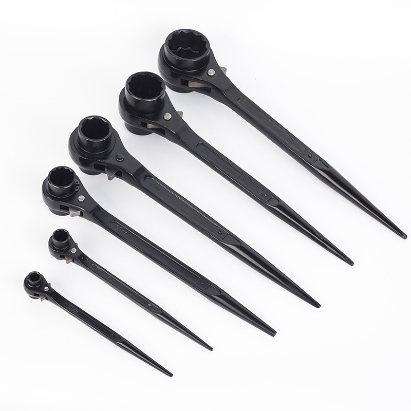 Wholesale of pointed-tail ratchet wrenches with sharp handles, bidirectional quick and labor-saving multi-functional socket wrenches specially designed for scaffolders details Picture