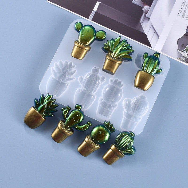 diy水晶滴胶仙人掌吊坠模具立体仙人掌冰箱贴片饰硅胶模具工艺品摆件工艺品