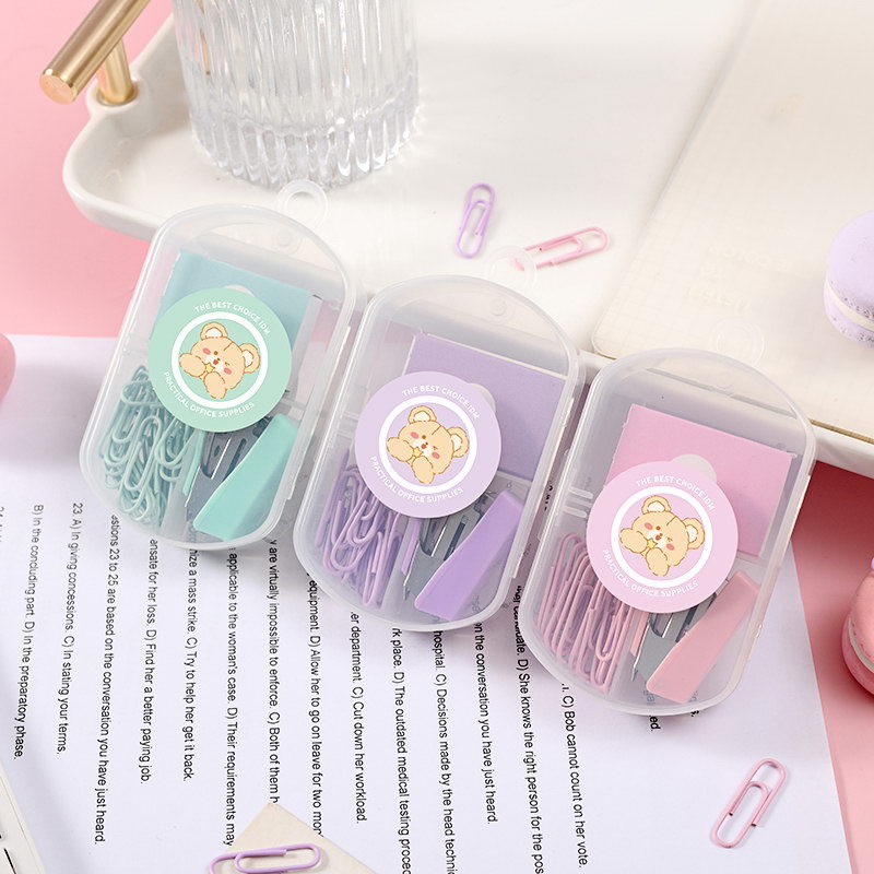 Macaron Color Miki Stapler Student Stationery Set, cute stapler, Convenient small stapler