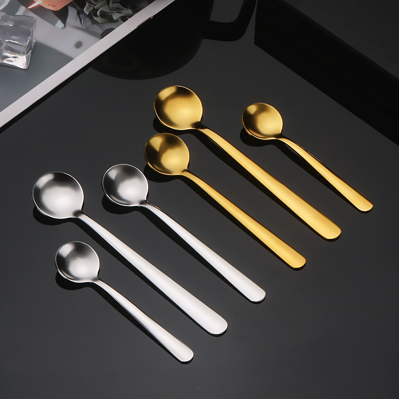 304不锈钢勺子家用调味勺高颜值金色咖啡勺甜品勺燕窝蜂蜜勺餐具