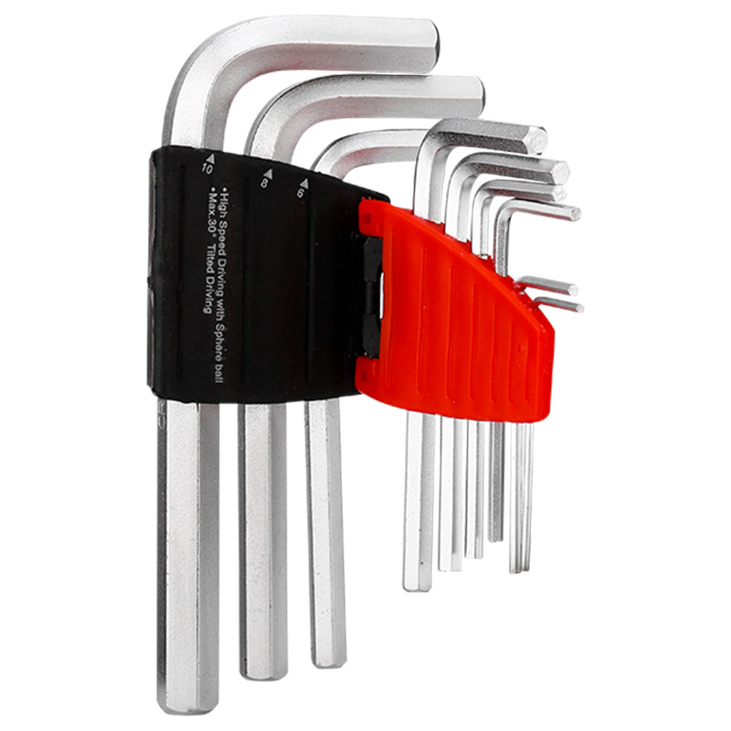 Standard flat-head L-shaped Allen wrench 9-piece set, Allen wrench 9pc set, hardware tools in stock details Picture