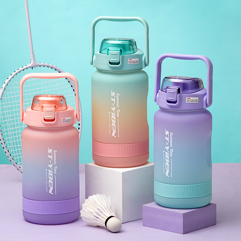 Eben Pure Enjoy Space Cup Creative Double Drink Personalized Gradient Water Cup Outdoor Sports Portable Large Capacity Plastic Cup