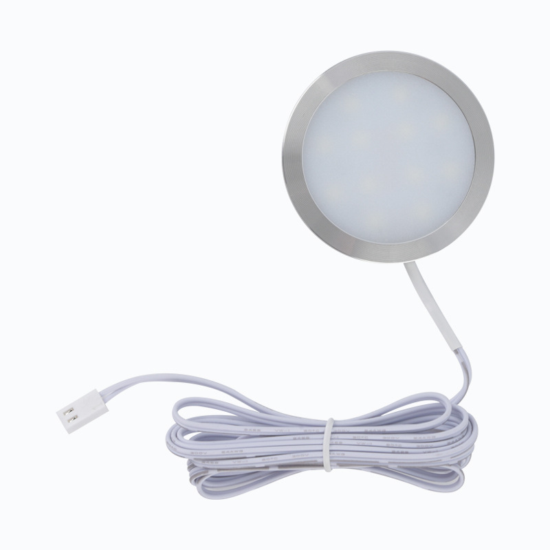 Cross-Border Led Round Cabinet Light Wine Cabinet Rv Light Set 12V Small Downlight Puck Light Display Cabinet Wardrobe Light Item Picture