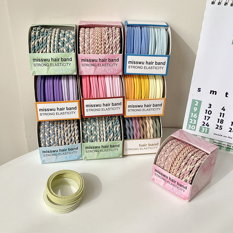 A simple and seamless rubber band tied high ponytail hair tie, a high-end female Internet celebrity hair tie, a new leather case headwear in 2025 Specification image