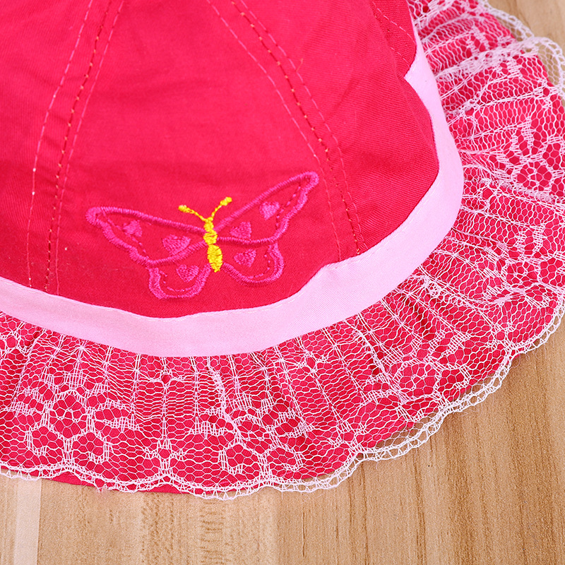 New Baby Fisherman Hat New Princess Butterfly Girl Baby Sun Hat Foreign Children Shade Basin Hat Wholesale Specification drawing