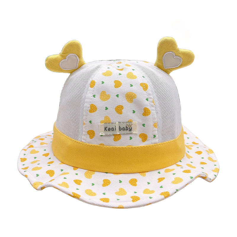 Children's Fisherman Hat Children's Hat Summer Cartoon Embroidered Baby Net Hat Breathable Eye Shade Children's Beach Hat Summer Baby Hat Item Picture