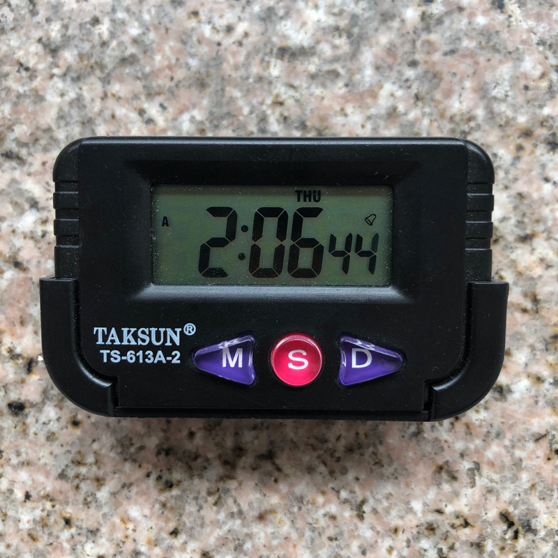TS-613A-2电子车钟 LED显示 电子表双面胶式汽车时钟表车载时钟图
