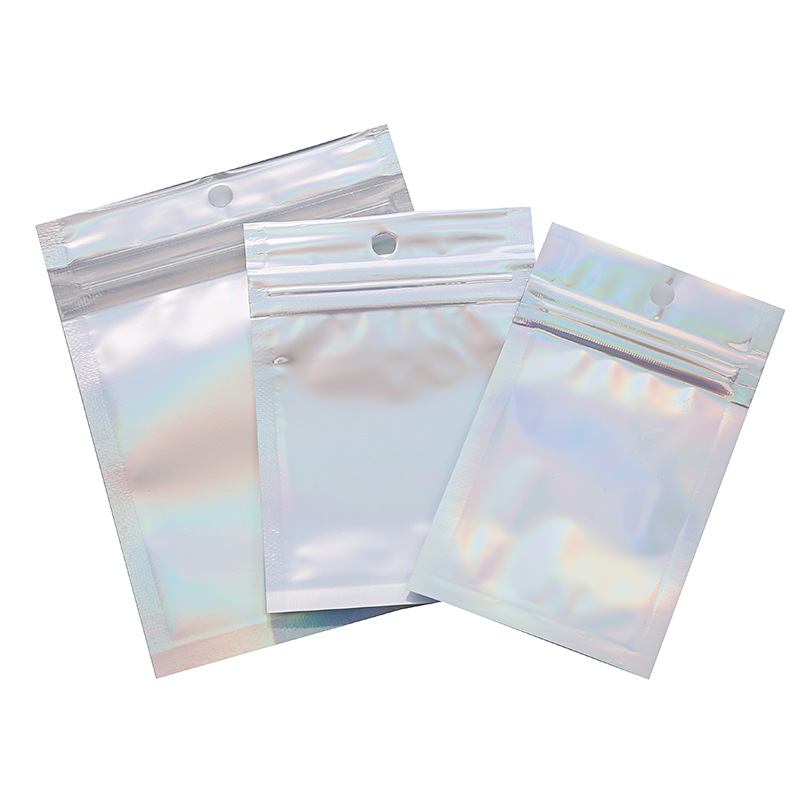 Translucent Laser Bag Magic Jewelry Bag Color Composite Ziplock Bag Aluminum Foil Phone Case Necklace Earrings Bag Item Picture