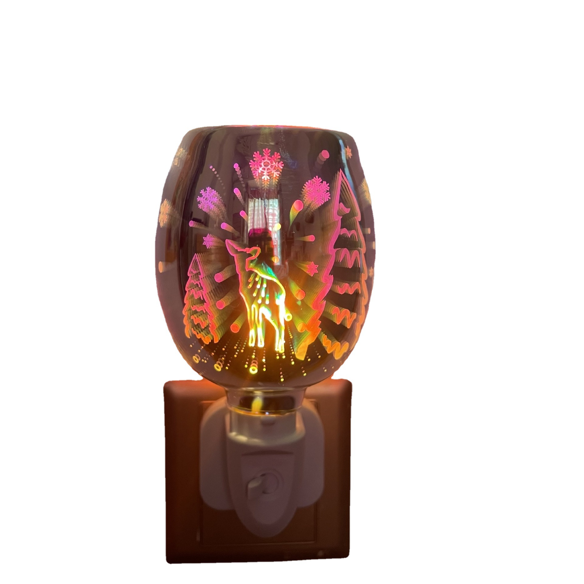 Cross-border Christmas gift wax melting lamp, household wax melting device, heating aroma diffuser lamp, living room and bedroom atmosphere lamp manufacturer supply Item Picture