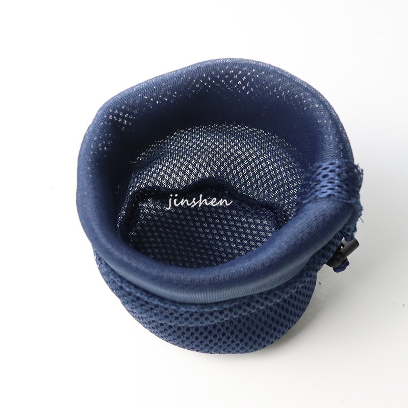 Hot-selling round-bottom mesh audio bag with drawstring and drawstring opening sandwich mesh small cloth bag, earphone storage mesh cloth bag manufacturer Specification image