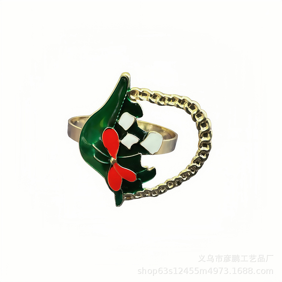 Christmas small quantity in stock, cross-border Christmas flower baskets, napkins, day gatherings, hotels, home decoration, napkin buckles, table decoration, napkin rings, tissue fixed buckles details Picture