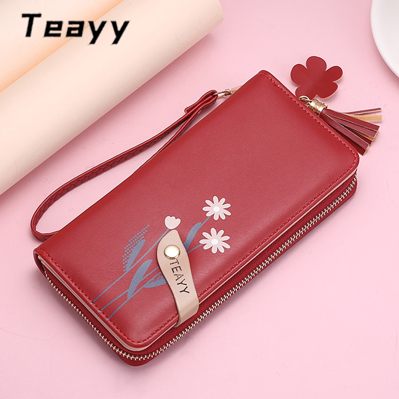 Ladies' long wallet, Girls' wallet2025 New style fashionable buckle zipper, large capacity wallet, mobile phone bag for women