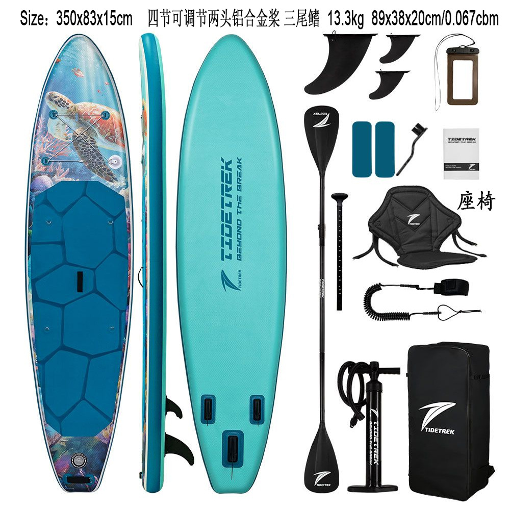 Green Light Forest Inflatable Stand-up Paddleboard Set with accessories, backpack, adjustable paddle, SUP surfboard pic 18