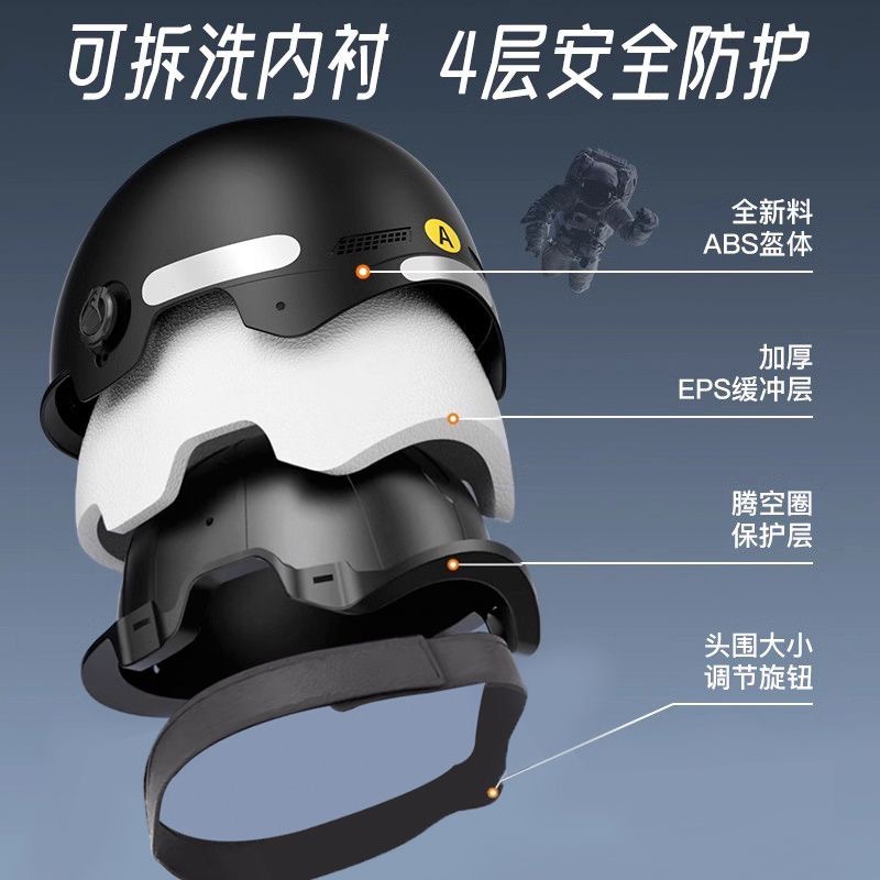3C certified electric battery car helmet Women's summer sun protection breathable helmet motorcycle riding helmet Four seasons half helmet Specification drawing
