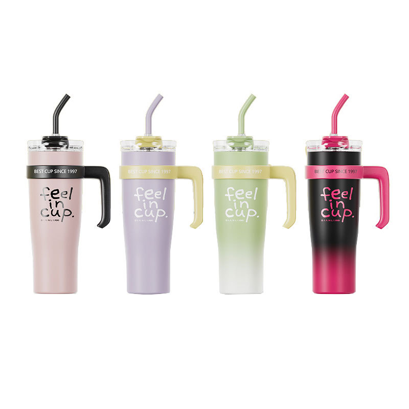 Large-capacity giant insulated cup, ceramic inner liner, straw, ton ton double drinking cup, high appearance level ice king cup customization Item Picture