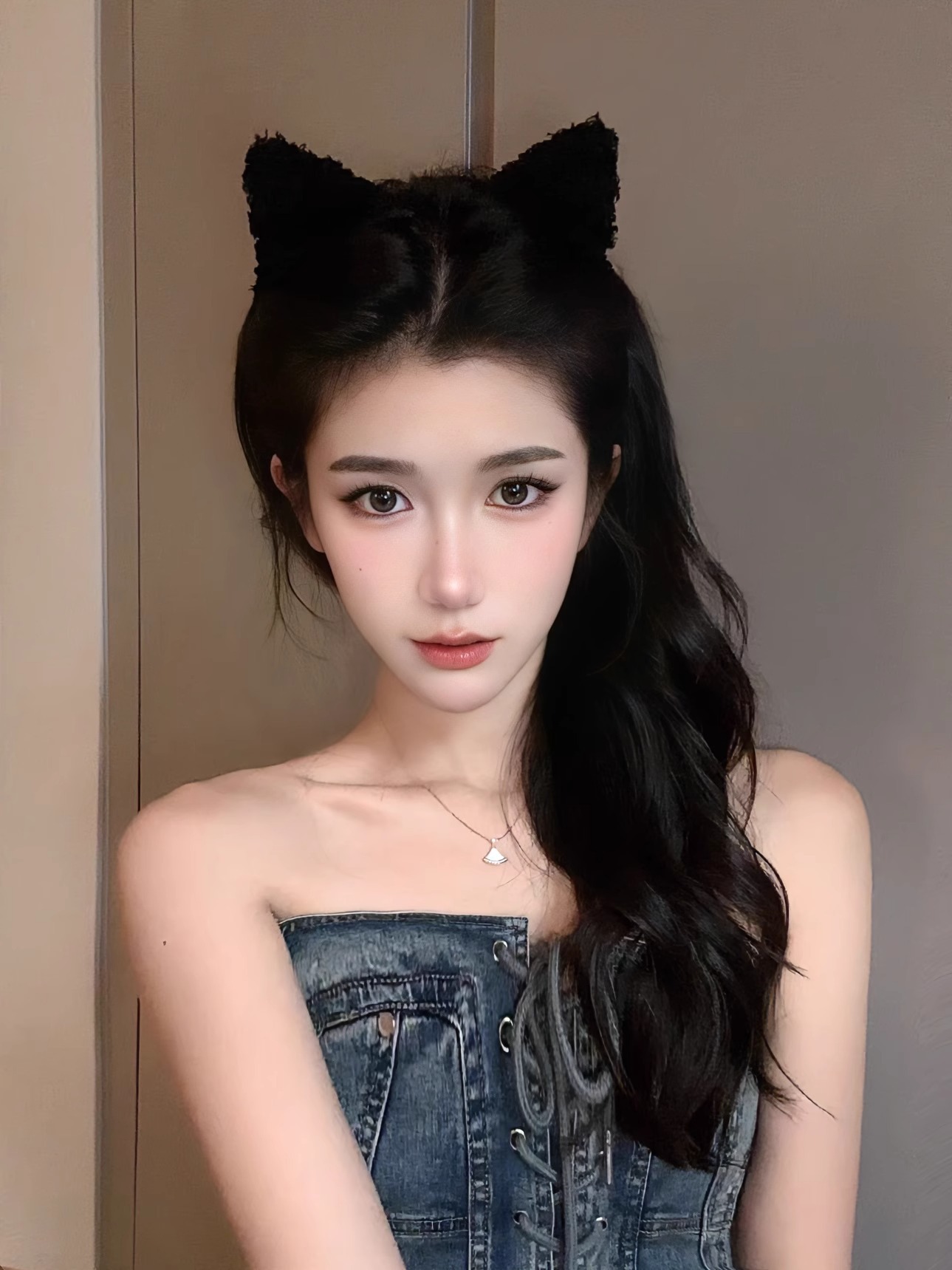 可爱猫咪发箍女款毛绒甜美猫耳朵发饰洗脸敷面膜头箍化妆发卡头饰详情5