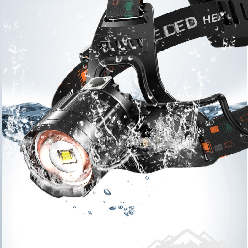 Cross-border P50 outdoor night fishing sensor headlamp with strong light long-range emission, outdoor strong light USB charging, led head-mounted flashlight Specification image