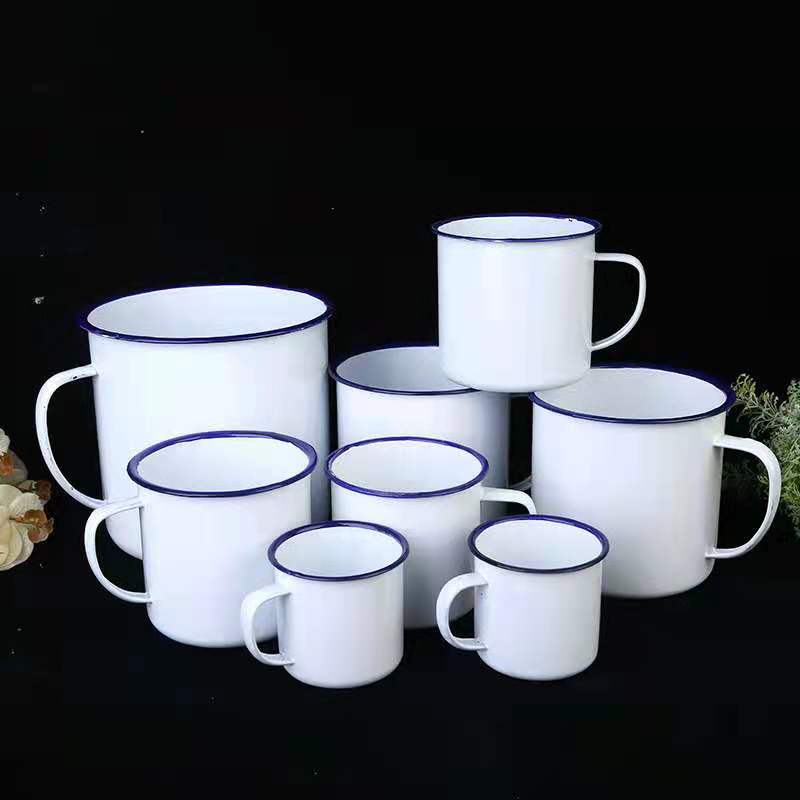 Enamel cups, old-fashioned enamel tea cups, simple household enamel cups, enamel cups, enamel cups pic 15
