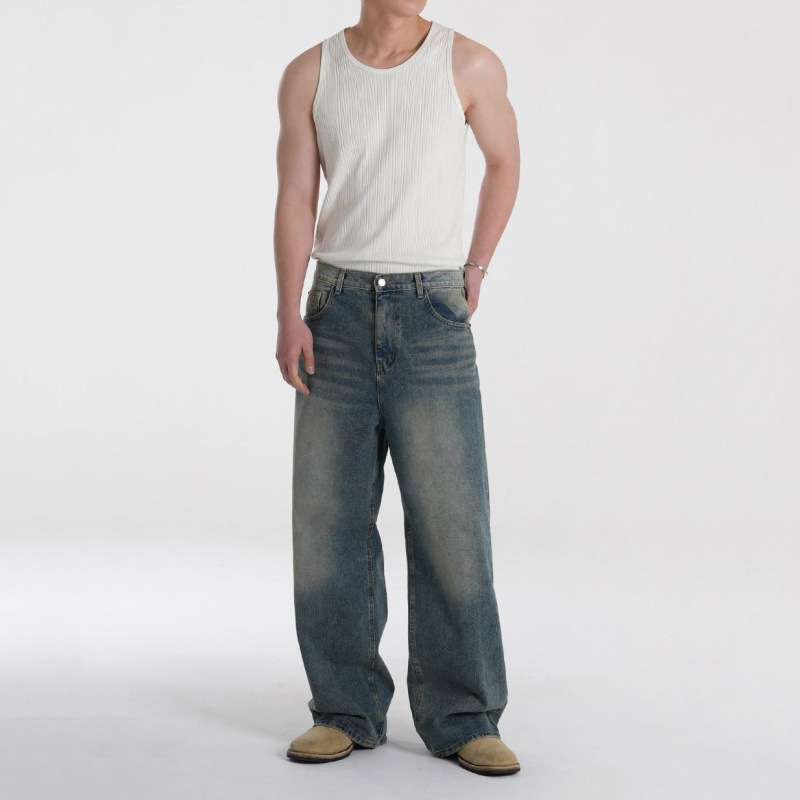 MYQ simple style solid color sleeveless T-shirt for men, summer versatile round-neck fitted vest, high-end Korean-style fitness top details Picture
