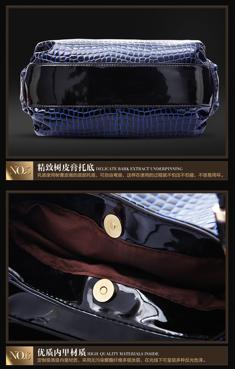 欧美范外贸成熟气质鳄鱼纹石头纹手提包女包跨境轻奢腋下包箱包皮具男士手提袋详情11