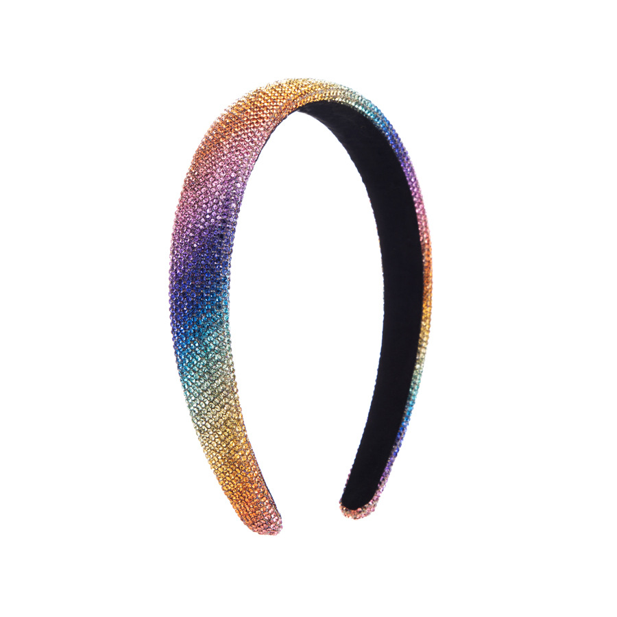 Korean Version Of The New Fashion Full Diamond Hair Accessories Simple Temperament Rainbow Net Red Headband High Quality Face Hair Band Wholesale Item Picture