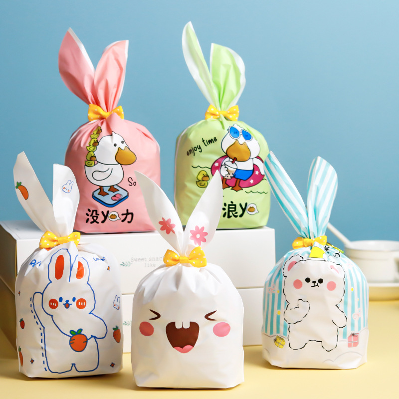 Cartoon Cute Bunny Ears Packaging Gift Bag Biscuit Nougat Fruit Candy Snow Crisp Baking Bag details Picture