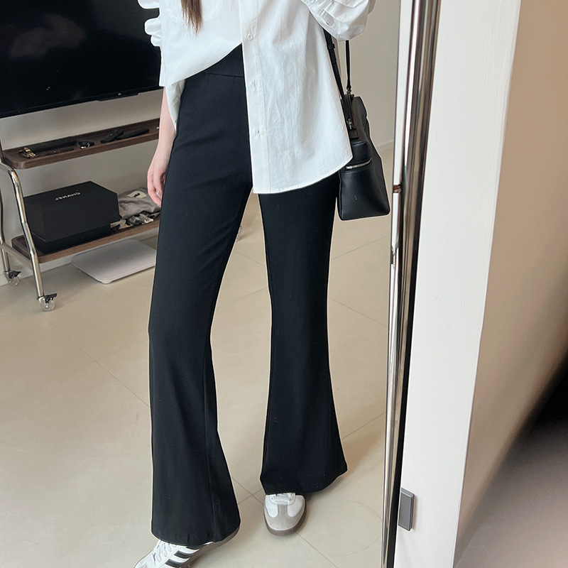 High-waisted, elastic, form-fitting, slightly flared pants for women in the new Korean style of autumn, slimming and nude knitted long pants, form-fitting and hip-lifting pants Specification image