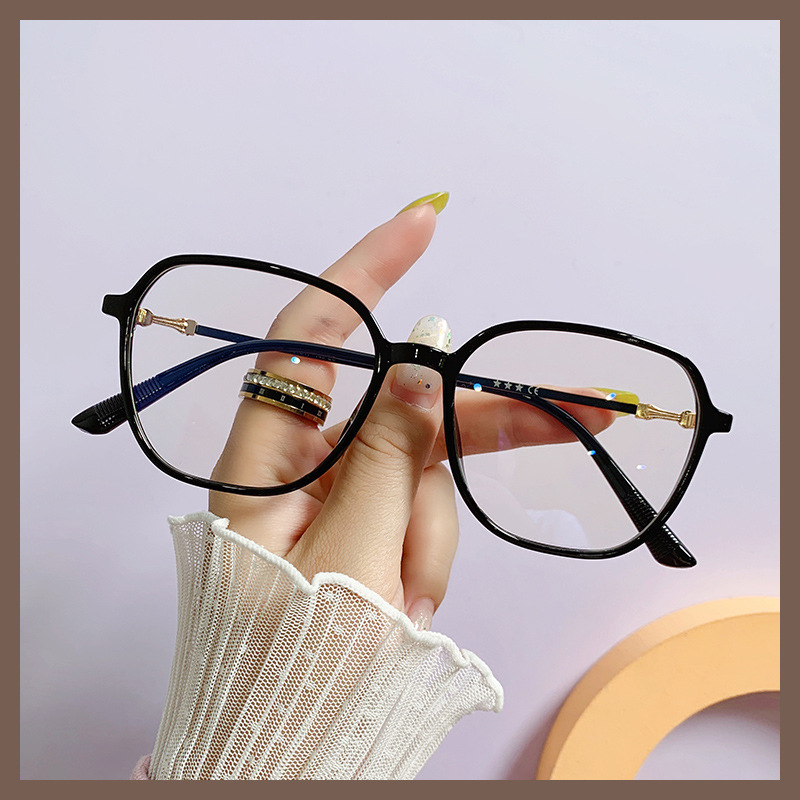 Korean version optical glasses for women to slim their faces can be paired with TR90 plain light anti-blue light glasses for students without makeup
