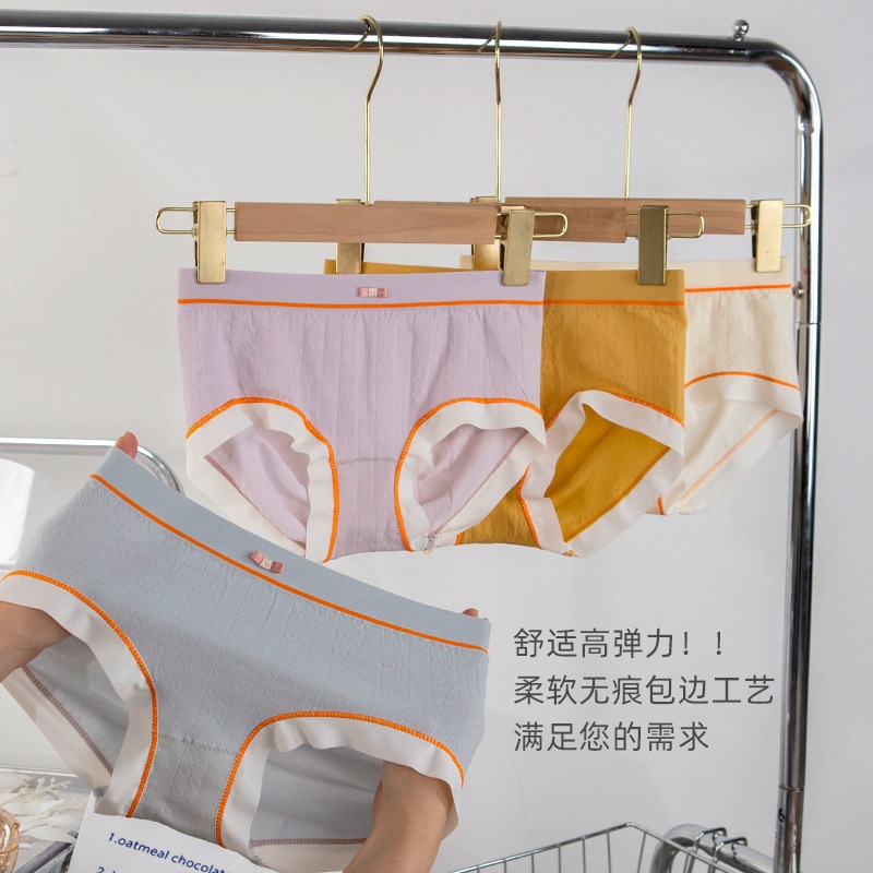 Underwear: Pure cotton ladies' perfect appointment with bow, comfortable and breathable, hip-hugging, high-elasticity pure cotton crotch girls' triangle shorts details Picture