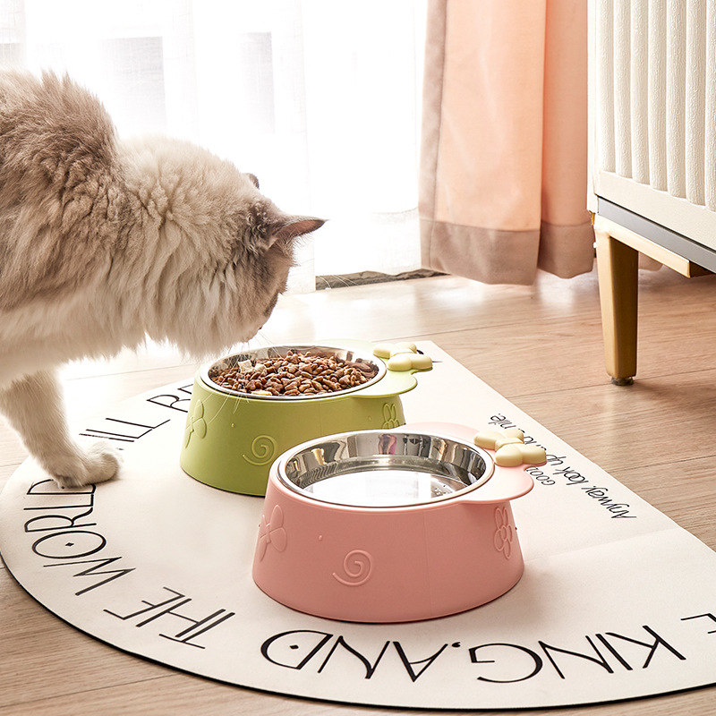 Pet acero inoxidable single bowl extra grande capacidad perro bowl fondo antideslizante antiderrapante gato bowl bebedor pet bowl wholesale Specification image