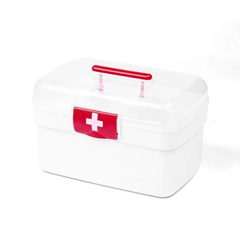 Medical Kit Household Double Plastic Storage Box Portable First Aid Medicine Kit Children's Medical Kit Medicine Organizer Box Item Picture