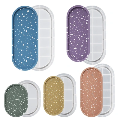diy glue plaster cement oval tray Dish mold storage tray Storage pot base silicone mold crafts decoration crafts thumbnail