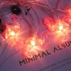 led pink flamingo string, battery box, flash decoration, fairy tale string, party, birthday, wedding, garden decoration details Picture