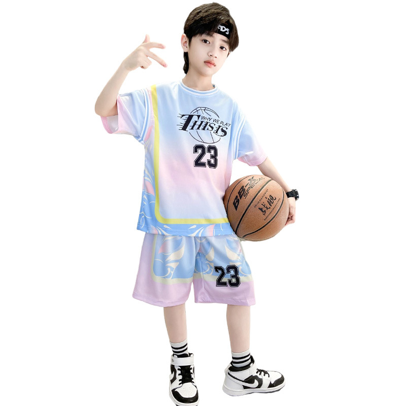 男童夏装球服白底实物图