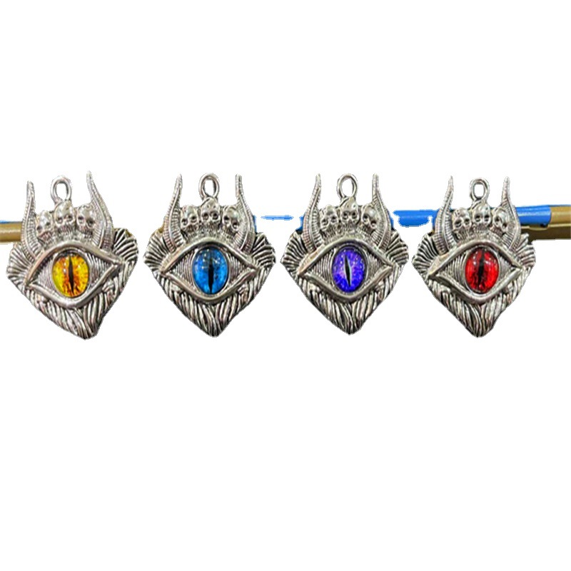 "Eye to the Sky Evil Man Necklace, Unique Pendant, Luminous Eyes, Alternative and trendy hip-hop accessory for men. Item Picture