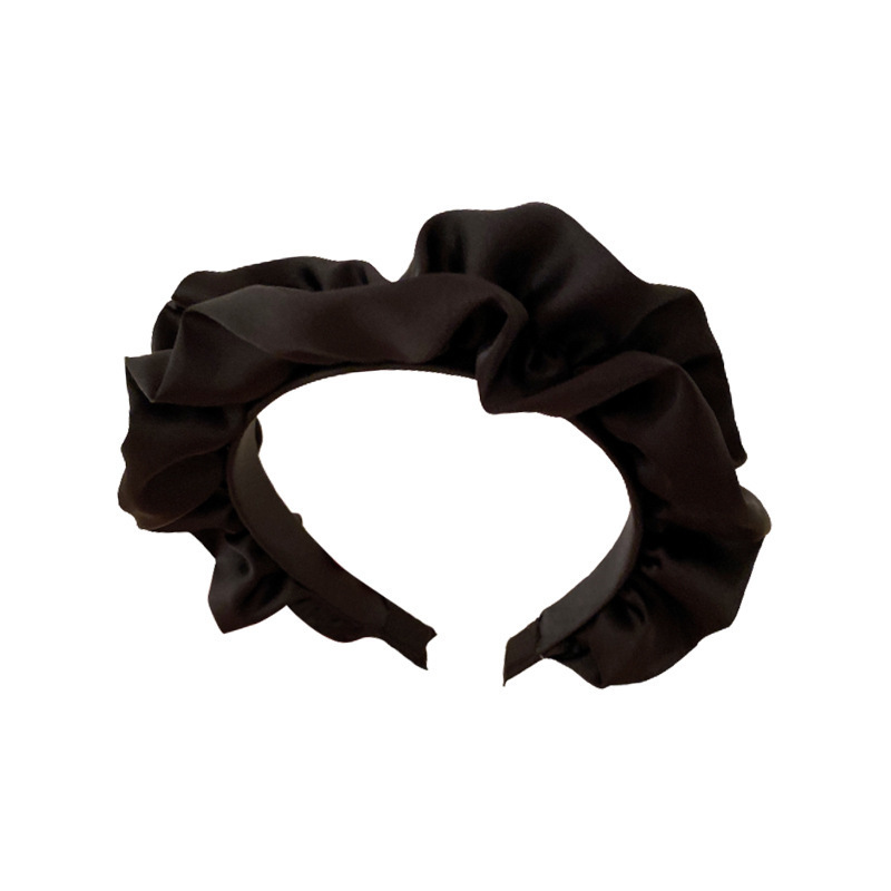 Temperament Black Pleated Wide Edge Hair Band Female Net Red Fashion Super Fairy Head Band Hair Card To Go Out All Simple Headdress Item Picture