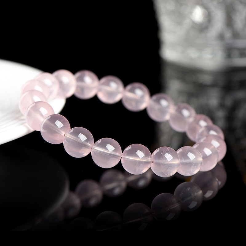 Jiuya Crystal Natural Starlight Mosan Pink Crystal Bracelet, Pink Crystal Round Bead bracelet Factory Direct Sales Specification image