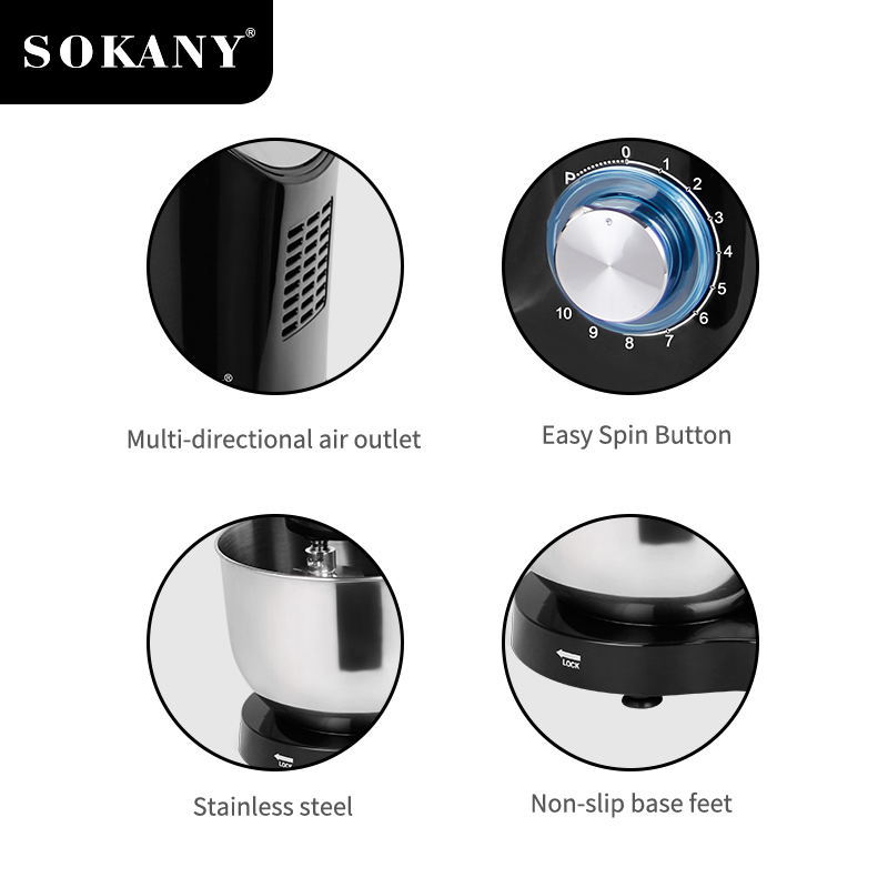 跨境热卖SOKANY270揉面机多功能家用和面机6.5L厨师机Stand Mixer详情图2