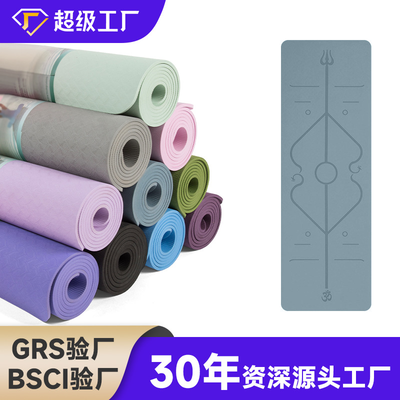 tpe瑜伽垫加厚加宽90cm瑜珈垫静音减震防滑舞蹈垫家用瑜伽墊厂家