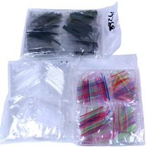 韩国男女简约耳棒耳钉 塑料耳棍 透明彩色黑色胶棒20小包/套
