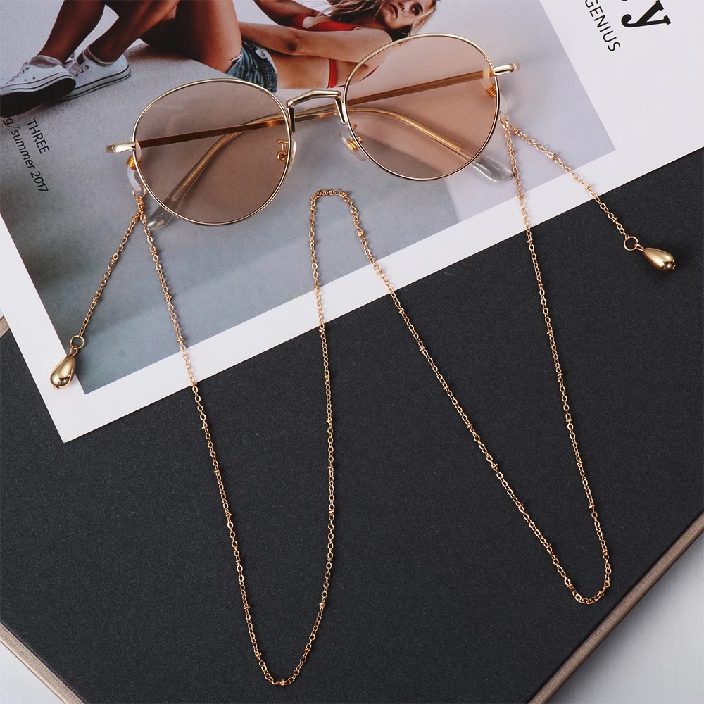 Cross-border best-selling metal color-preserving eyeglass chains, anti-slip pearl eyeglass pendants, mask chains, lanyards, eyeglass accessories Specification image