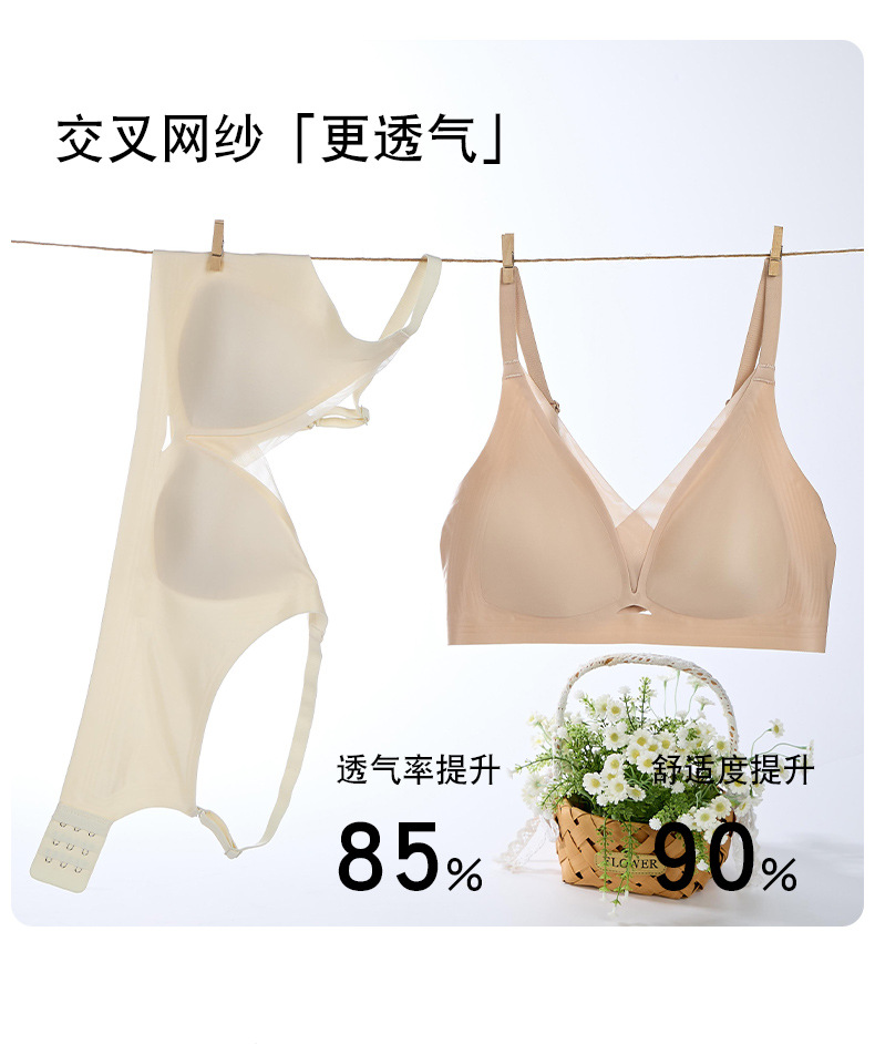 夏季超薄透气镂空粉底液无痕内衣女士一片式软支撑聚拢文胸罩跨境详情17