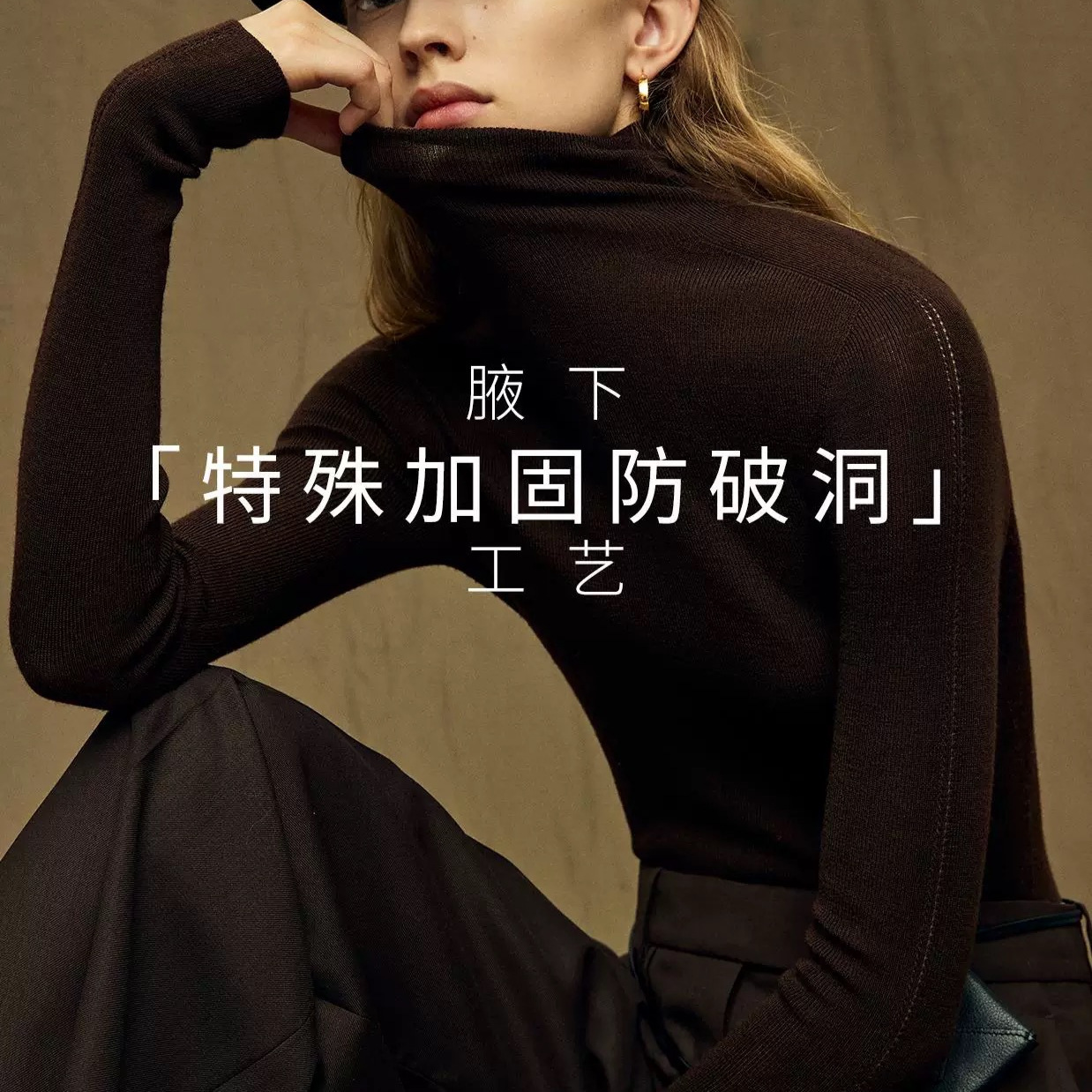 Italian 嵿 luxury 120s washable 160s gold wool 18-needle seamless base knit top for women Application Scenario
