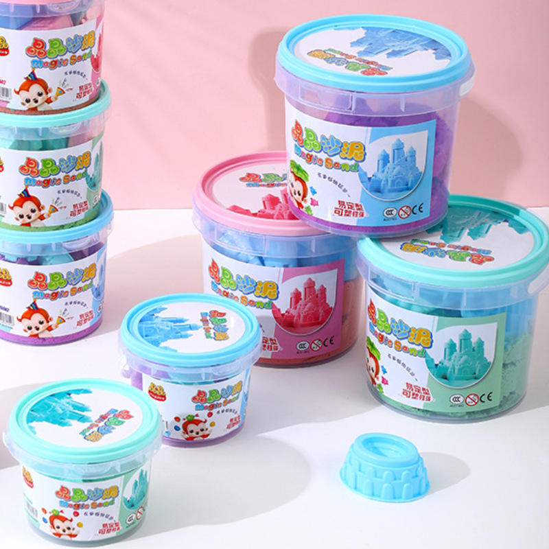 Creative bucket space sand and colored mud set DIY leisure children and primary school students clean sand and mud toys wholesale details Picture