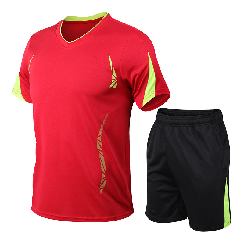 篮球服速干短袖运动套装男夏季健身短裤跑步足球服两件套一件代发详情图3