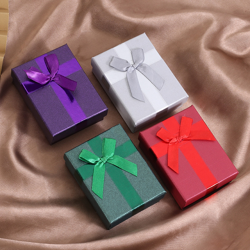 Jewelry box, bow accessory box, jewelry packaging box, necklace box, earrings ring box, jewelry and jewelry box packaging box details Picture