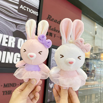 Cute tulle skirt human rabbit doll lovers key chain pendant plush doll toy net red bunny doll