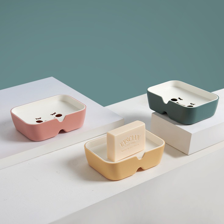 Plastic bathroom storage box, soap box, PP smiling soap box, soap box Specification drawing