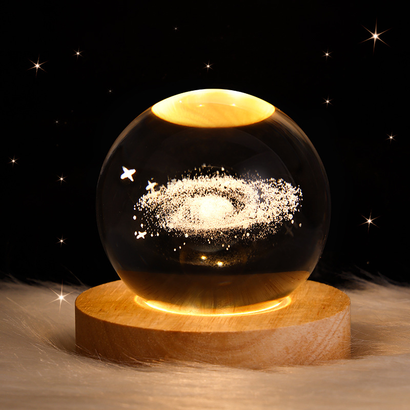 Starry sky, planet, moon, moon crystal ball, night light, projection, ambient light, creative small gifts, novel and unique presents